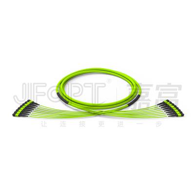 China 96 Cores 12 Fibers MPO Fiber Jumper 8 Units OM5 50/125 Multimode High Bandwidth for sale