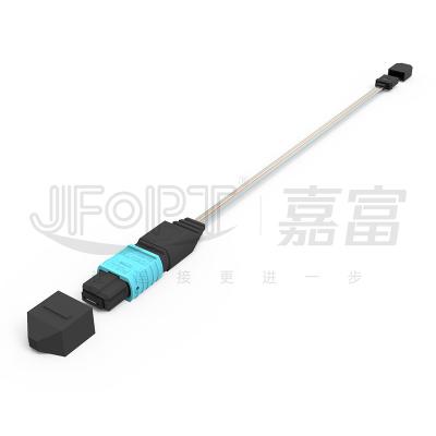 China MTP bloße Fasern OM3 MTP-MT des Band-Faser-Verbindungskabel-12 mit flachem Stiefel zu verkaufen