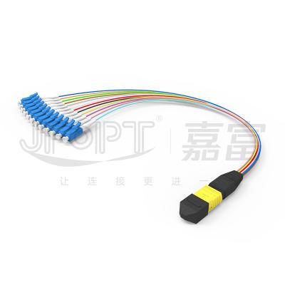 中国 MTP-LC 0.9mm終了箱のための分岐MTP MPO繊維のパッチ・コード 販売のため