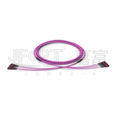 China 48 Cores 4 Unit Backbone Jumper OM4 MPO Trunk Cable 0.5m Branch With Pulling Eye for sale
