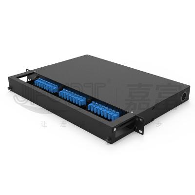 China Fixed Rack Mount Fiber Patch Panel Front Cable Organizer With LC SC FC ST Pigtails for sale