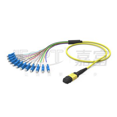 China Cable frágil corto unimodal/con varios modos de funcionamiento de la base de SENKO MPO PLUS-LC 12 de IL≤0.25dB 0.9m m en venta