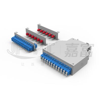 China DIN Rail Fiber Optic Termination Box For SC LC FC ST Connectors Double Floor Fiber Storage Tray for sale