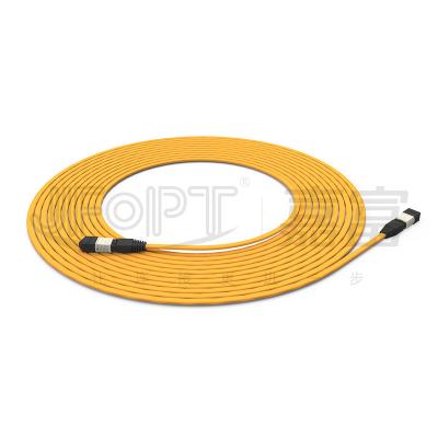 China Cables de salto por tronco MPO-MPO de 12 núcleos multimodo 50/125 OFNR/OFNP con resistencia a la llama en venta