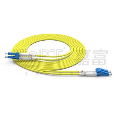 China Single Mode 9/125 LC Duplex Fiber Patch Cable G652D / G657A1 / G657A2 for sale