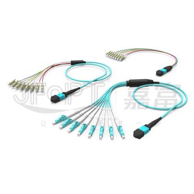 China MPO-LC 8 núcleos OM3 / OM4 cabo de remendo de módulo de fibra de 10 Gigabit à venda