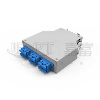 China Caja terminal tipo DIN de 12 núcleos SC espesado de chapa de metal gris electrostático de pulverización de entrada de cable de unión impermeable en venta