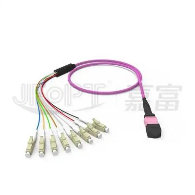 China Push-pull Rod Boot MTP Patch Cord with US Conec Connector Model and Aqua Jacket Color en venta