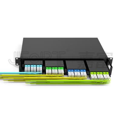 China 19 Inch 1U 96 Core 4 Pieces Module Box MPO Patch Panel ODF with Default Standard Wire Sequence LC Metal Rack Mounted for sale