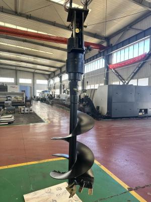 China 9000 Nm Post Hole Auger For Mini Excavator Mounted Auger 6-10 Tons for sale
