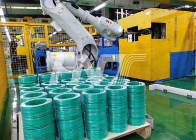 China Cable Coil Shrink Wrapping With Robot Stacking Device Cable Coil Packing Machine for sale