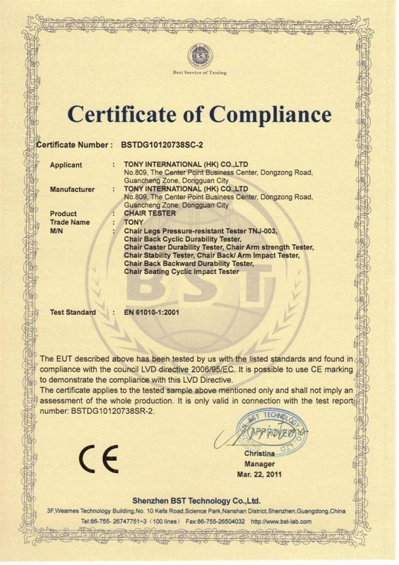 CE Certificate - Dongguan Hust Tony Instruments Co.,Ltd.