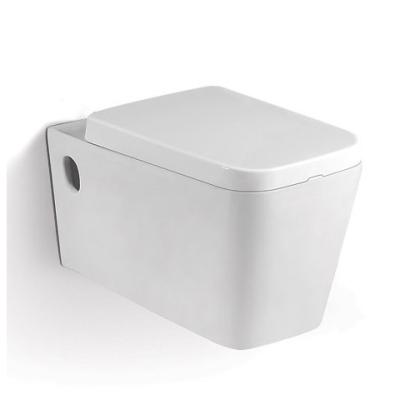 China Compact Rimless Wall Hung Toilet With Soft Close Seat Ceramic Water Closet for sale