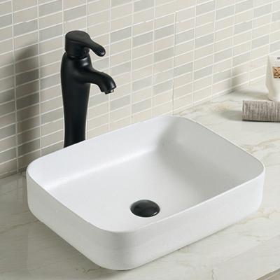 China 15 Inch Vessel Ceramic Bathroom Sink Bowl Stain Resistant Hand Wash White for sale