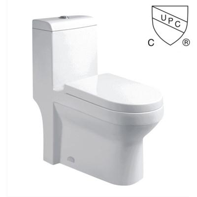 China UPC 300 400mm Roughing In 1 Piece Dual Flush Toilet Bowl Self Cleaning Glaze for sale
