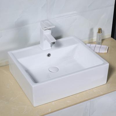 China Porcelain Above Countertop Mounted Bathroom Sink 400mm Wide Handcraft for sale