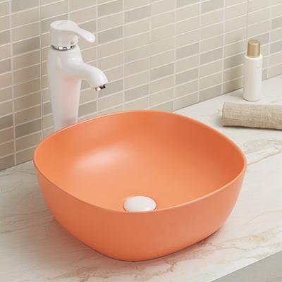 China 19x19 12x12 Round Drop In Bathroom Sink Basin Rustic Orange Red White Grey for sale