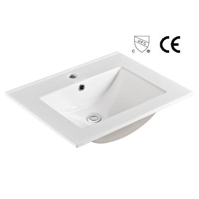 China Porcelain Vanity Top Bathroom Sink 60CM Ceramic Vessel Vanity Sink White for sale