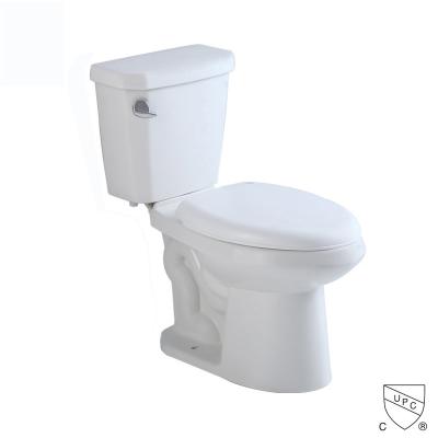 China Western Two Piece Toilet Double Piece Commode Silence Slow Down Cover for sale