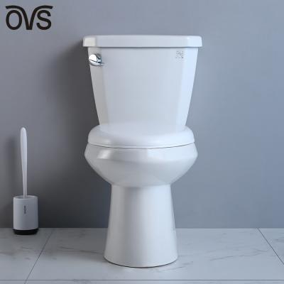 China 12 Rough In 2 Piece Elongated Toilet Wall Mounted  1.28 Gpf Commode for sale