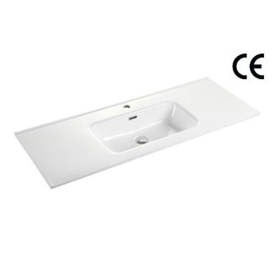 China Washroom Vanity Top Bathroom Sink Porcelain Integrated 1210X460X175mm for sale
