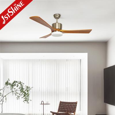 China Decorative LED Light Solid Wood Ceiling Fan With 5 Speed Remote Control for sale