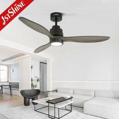 China Decorative Simple 3 Wooden Blade LED Ceiling Fans With Remote Control for sale