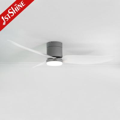 China Low Profile Decorative Flush Mount Ceiling Fan With LED Light And Remote Control for sale