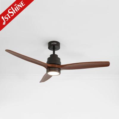 China Natural Wood Blade AC Inverter Remote LED Ceiling Fan For Home Hotel for sale