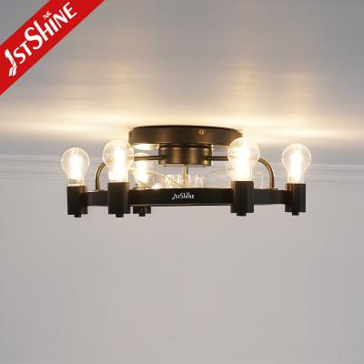 China Bedroom Industrial Easy To Install Flush Mount Ceiling Fan With Light for sale