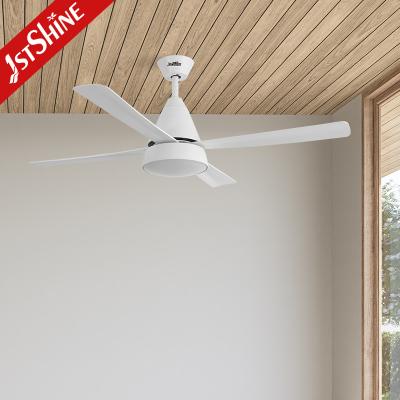 China 52 Inches White LED Ceiling Fan , Quiet DC Motor Modern Fan Light for sale