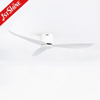 China White Modern Flush Mount Ceiling Fan , DC Motor Kitchen Fan Light for sale