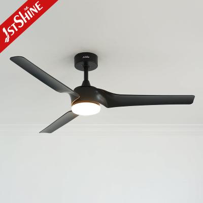 China Lower Noise Design Luminous Remote Fan 3 Black Blades Modern Living Room for sale