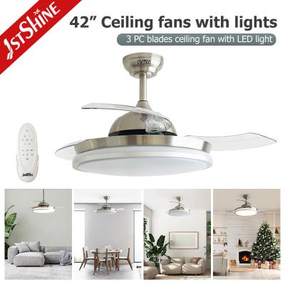 China 42 Inches Bedroom Ceiling Fan Control Invisible Room Fan Light Low Noise for sale