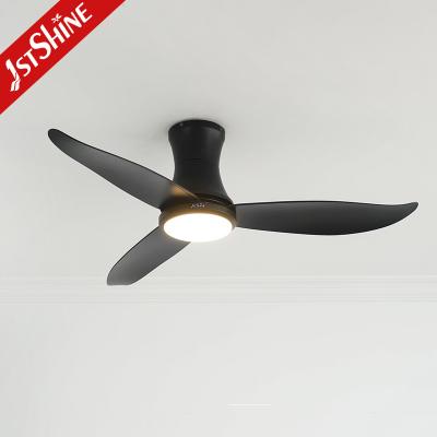 China Black Flush Mount Ceiling Fan With Dimmable LED Light OEM/ODM for sale