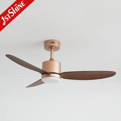 China DC LED Ceiling Fan Manufacturer Rose Gold High Speed Energy Saving for sale