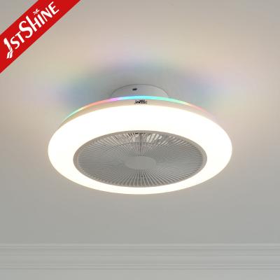 中国 Mini Safe 20 Inch Bladeless LED Ceiling Fan Flush Mount With RGB Light DC Motor 販売のため