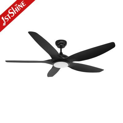 China Black Modern Ceiling Fan With LED Light 5 ABS Blade Cooling Air for sale