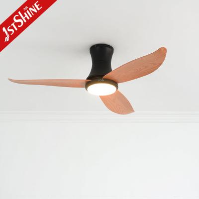 China ABS Blade Flush Mount Ceiling Fan With Light 6 Speed Remote Control for sale