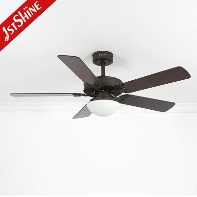 China Rustic Ceiling Fan Lamp 5 MDF Blade DC Motor Low Voltage for sale