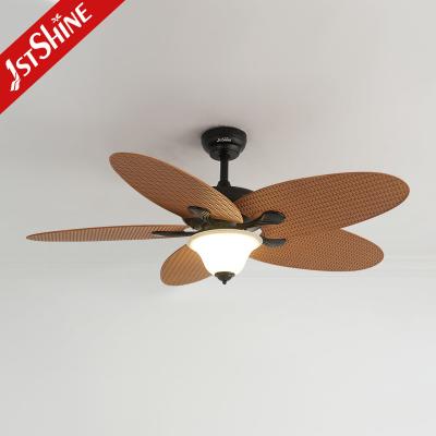 China 52 Inches DC Motor Tropical Style Decorative Ceiling Fan Remote Control 5 Blades Ceiling Fan for sale