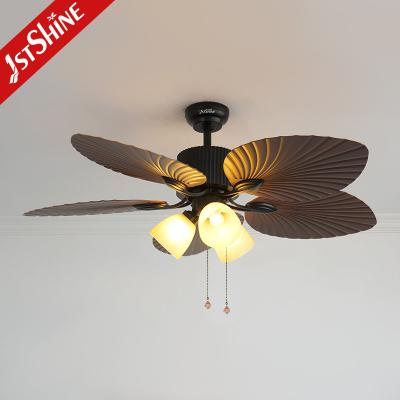 China 52 Inches Decorative Ceiling Fan With Light Kit Pull Chain Ac Motor for sale