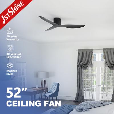 China Sleek Black 52-Inch Modern 3-Blade Ceiling Fan with DC Motor for sale