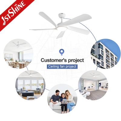 China Moderne plafondventilator van 52 inch met stille gelijkstroommotor en geïntegreerd LED-licht Te koop