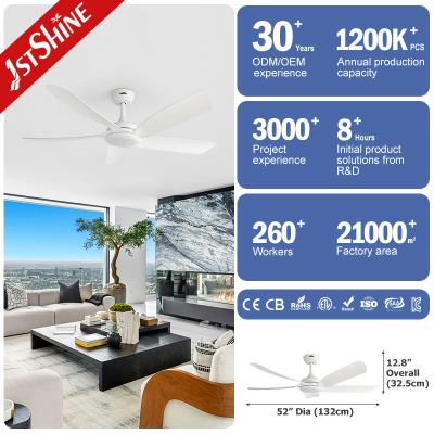 China 52 Inch Moderne Plafondventilator met Licht, Voorzien van Stille DC-Motor en 5 ABS-Bladen voor een Ultradun Ontwerp Te koop