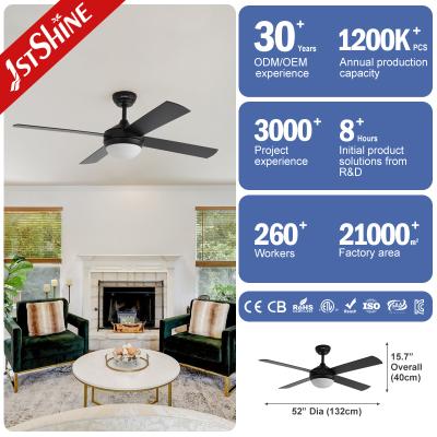 China 52 inch LED plafondventilator met afstandsbediening 6 snelheden en ≤ 30 dB geluid Te koop