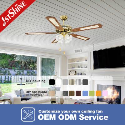 China 52 Zoll traditioneller Deckenventilator mit Zugkettensteuerung und Wechselstrommotor für Restaurants zu verkaufen