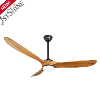 China 60 Inch Wooden Color Changing Ceiling Fan Power Saving DC Motor for sale