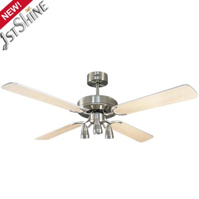 China Soundless 50HZ Living Room Ceiling Fan With Light Four MDF Blade for sale