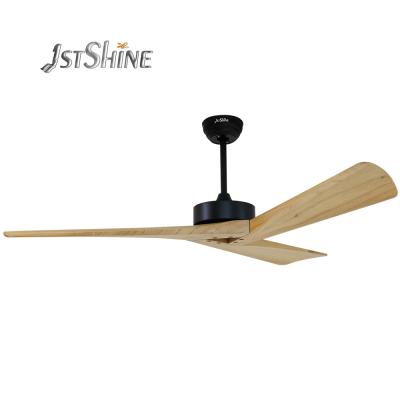 China 60 Inch DC Motor 5 Speed Remote Control Ceiling Fans Brushed Nickel Wood for sale